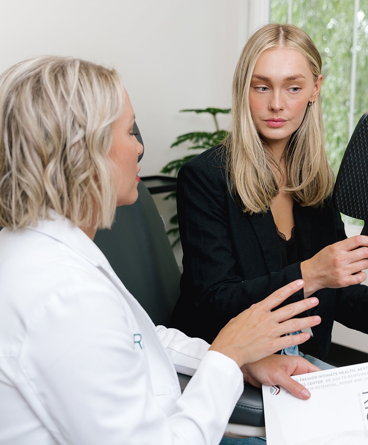Consultation between a doctor and patient.