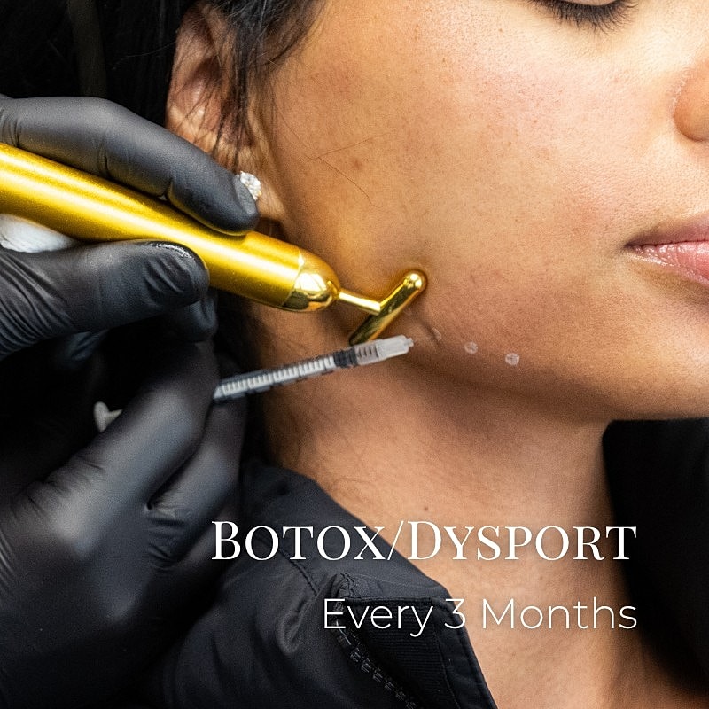Botox treatment application on a patient's face.