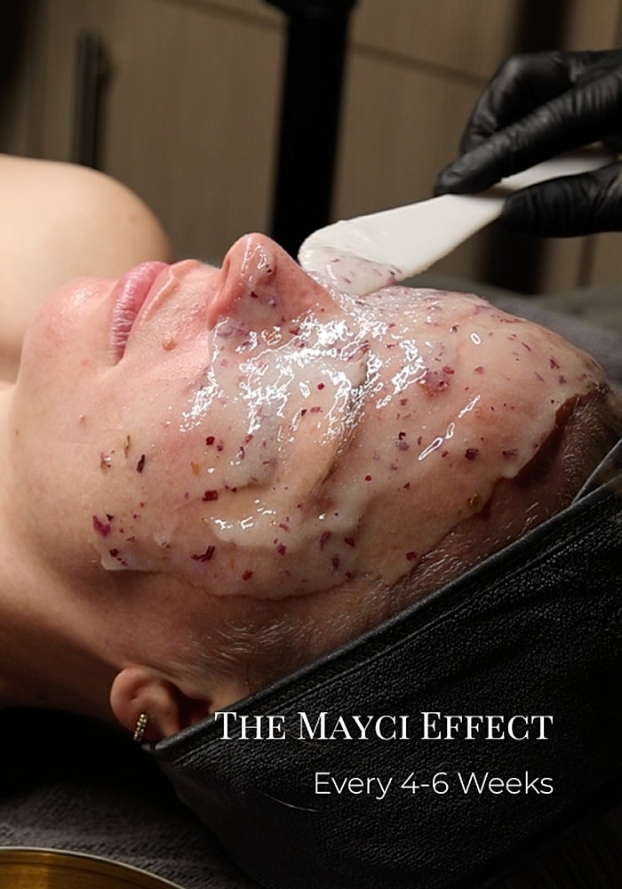 Facial treatment application in progress in a Salt Lake City med spa.