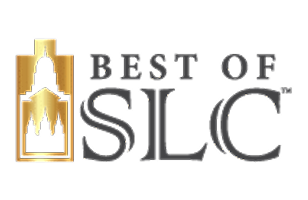 Best of SLC logo design with gold accents.